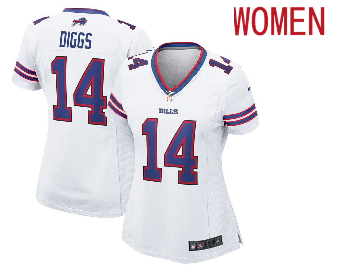 Women Buffalo Bills 14 Stefon Diggs Nike White Game NFL Jersey